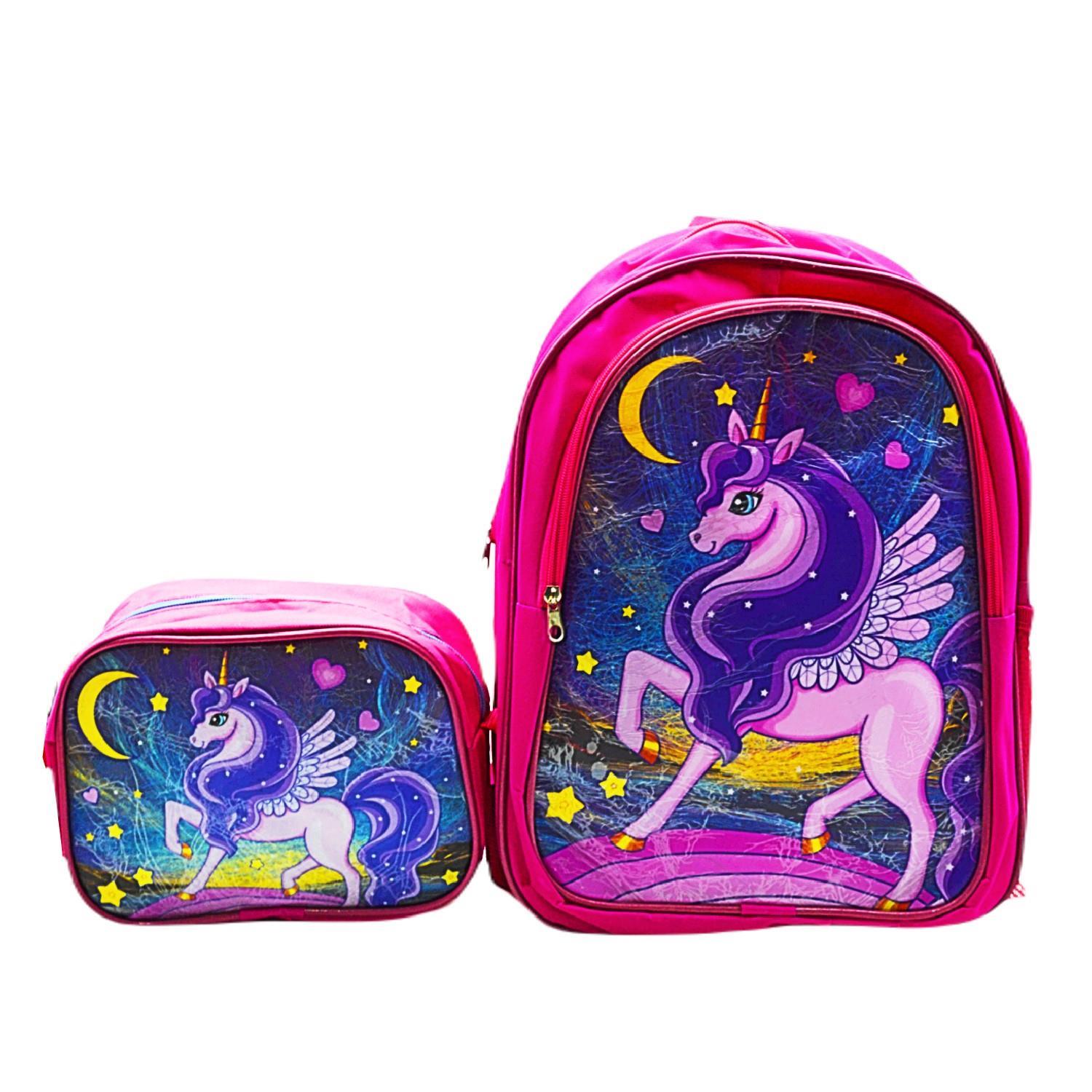 Gen-OfGen-Of 2 Bölmeli Unicorn İlkokul Okul Sırt Çantası Ve Beslenme Çantası Pembe KOD:1308