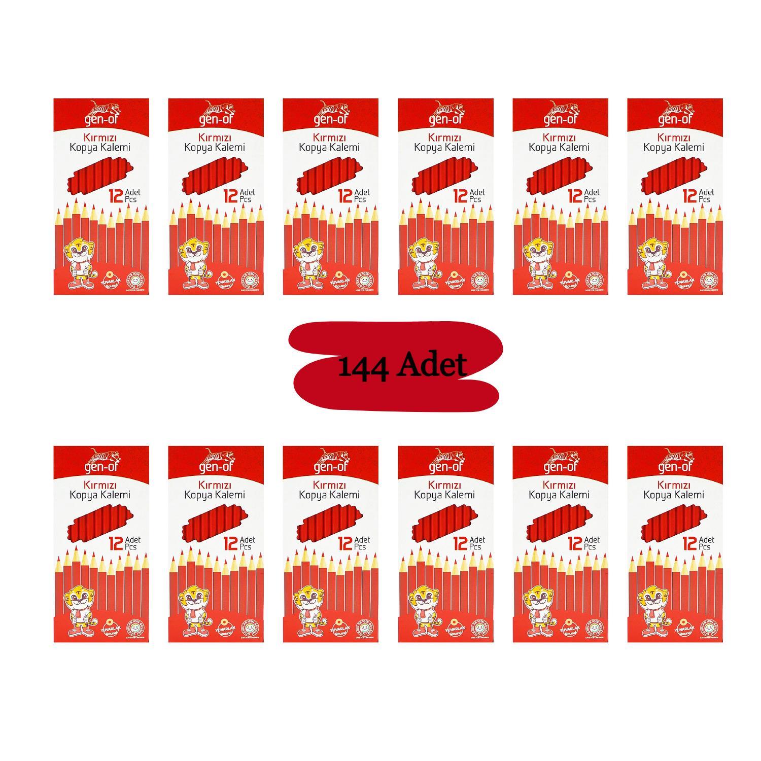Gen-OfGen-Of Yuvarlak Kırmızı Kopya Kalemi 144 Adet