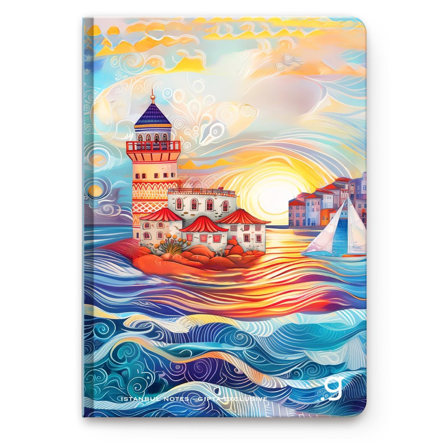 GıptaGıpta İstanbul Sert Kapak Dikişli Not Defteri 13x21 96 Yaprak Çizgili (7337) 