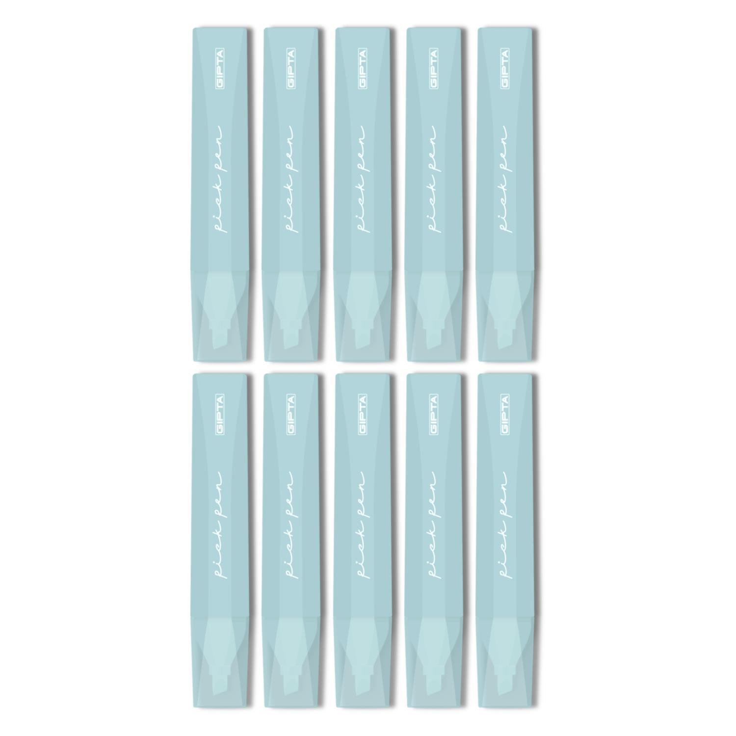 GıptaGıpta Pickpen Kesik Uç Fosforlu Kalem Mavi (F1551) 10 Adet