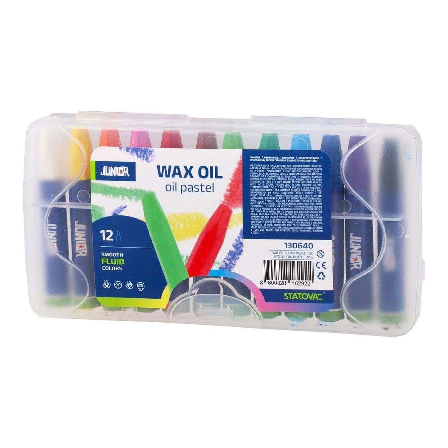 JuniorJunior Wax Plastik Kutu Yağlı Pastel Boya 12 Renk (130640)