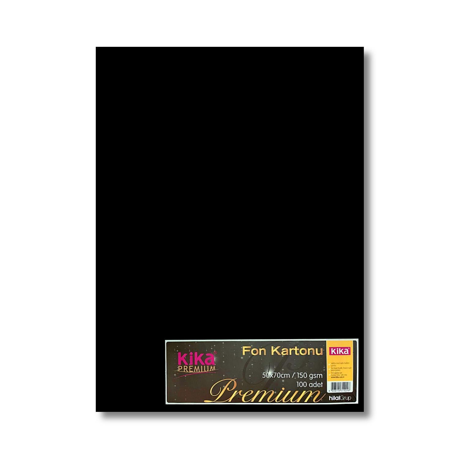 KikaKika Premium 50x70 150 gr Fon Kartonu Siyah 100 Adet