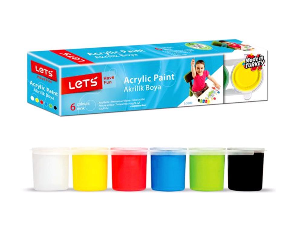 LetsLets Akrilik Boya 6 Renk 25 ml (L-5200)