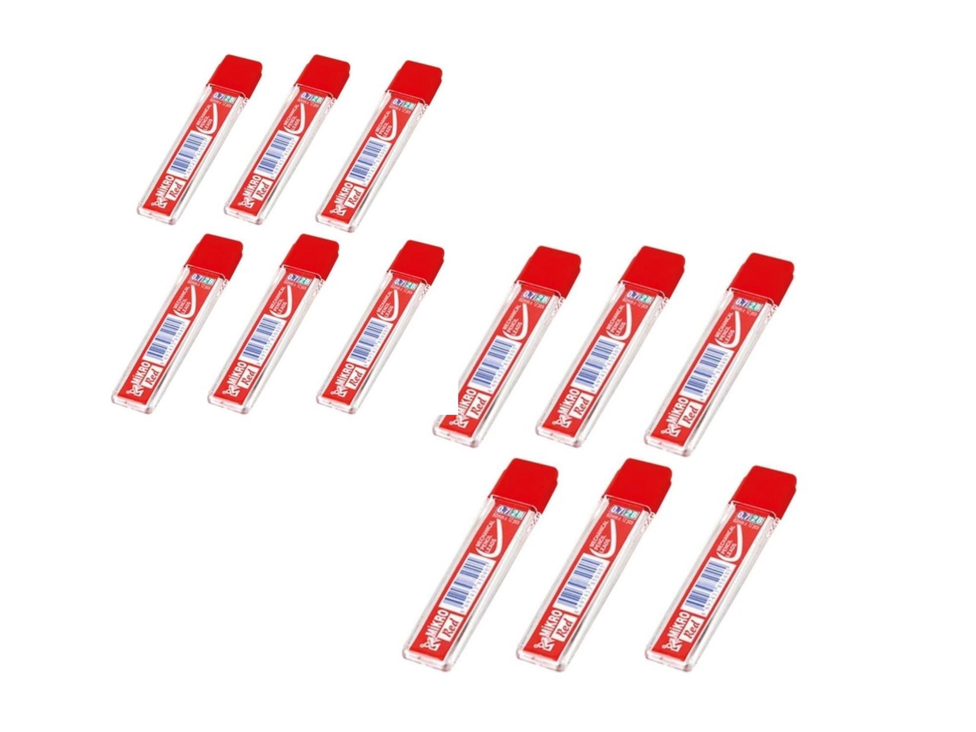 MİKROMikro 0.7 mm Kırmızı Kalem Ucu 60 mm 12 Adet
