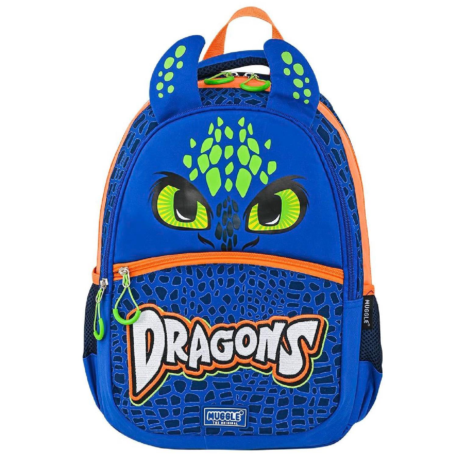 Muggle 3 Bölmeli Dragons Okul Sırt Çantası+Beslenme Çantası+Kalemlik
