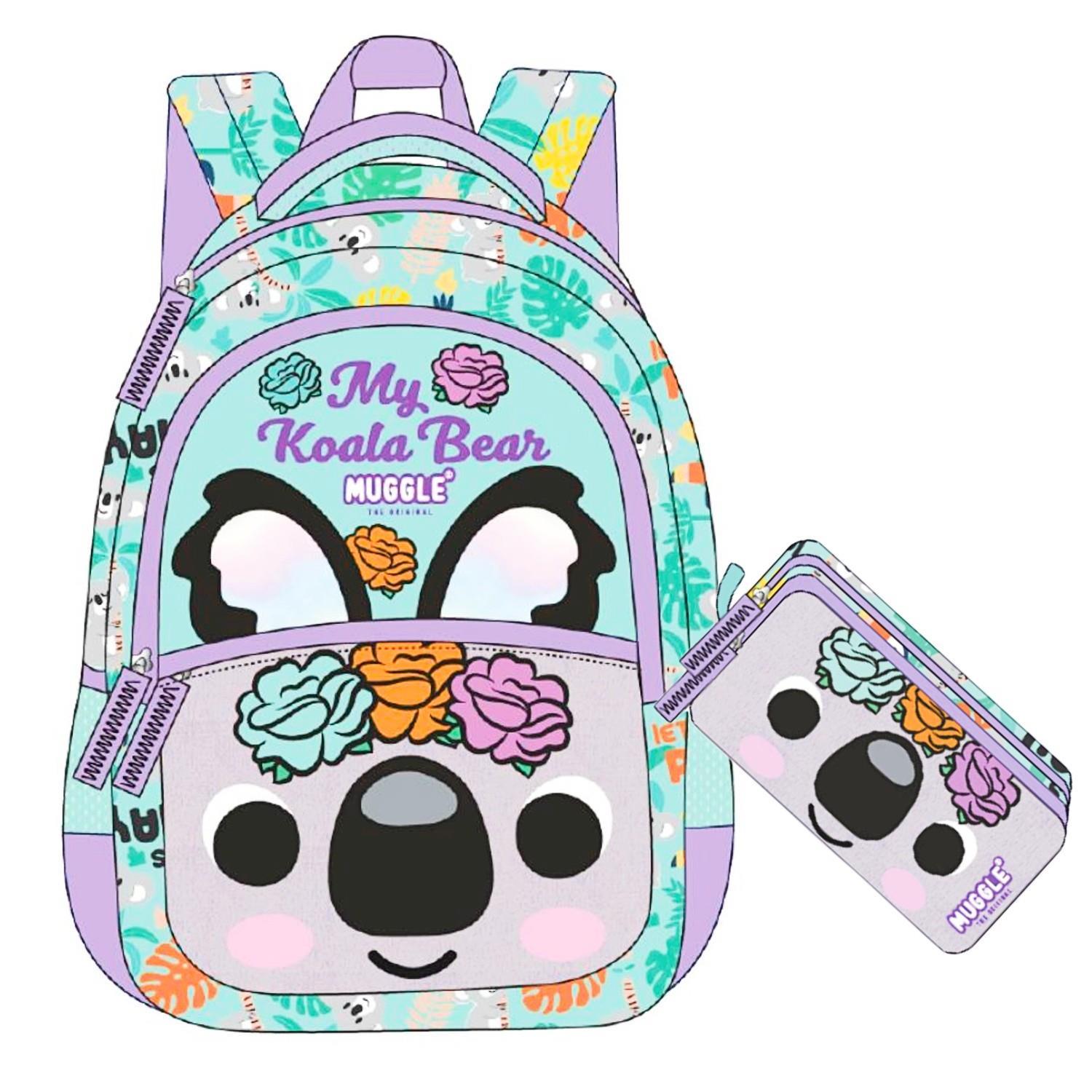 MuggleMuggle 3 Bölmeli Koala Okul Sırt Çantası+Kalemlik