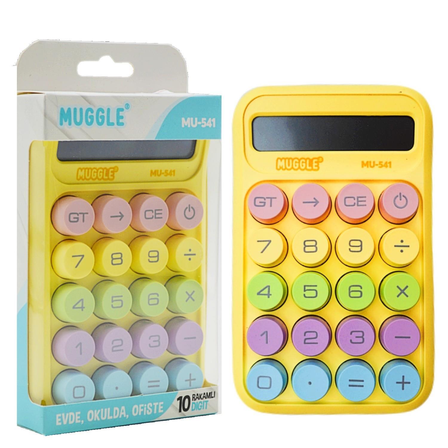 MuggleMuggle MU-541 Masaüstü 10 Haneli  Pilli Hesap Makinesi Sarı 