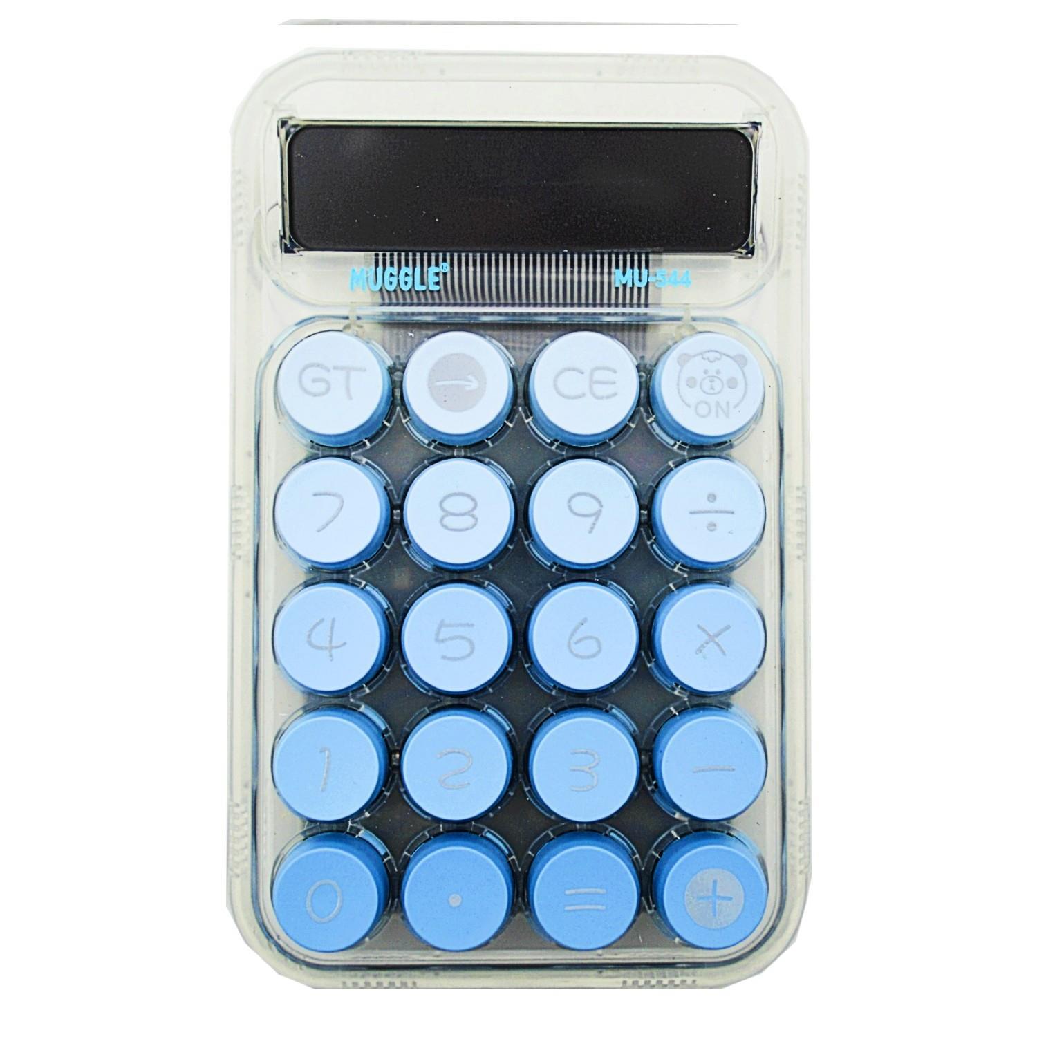 MuggleMuggle MU-544 Masaüstü 10 Haneli Pilli Hesap Makinesi Transparan Mavi