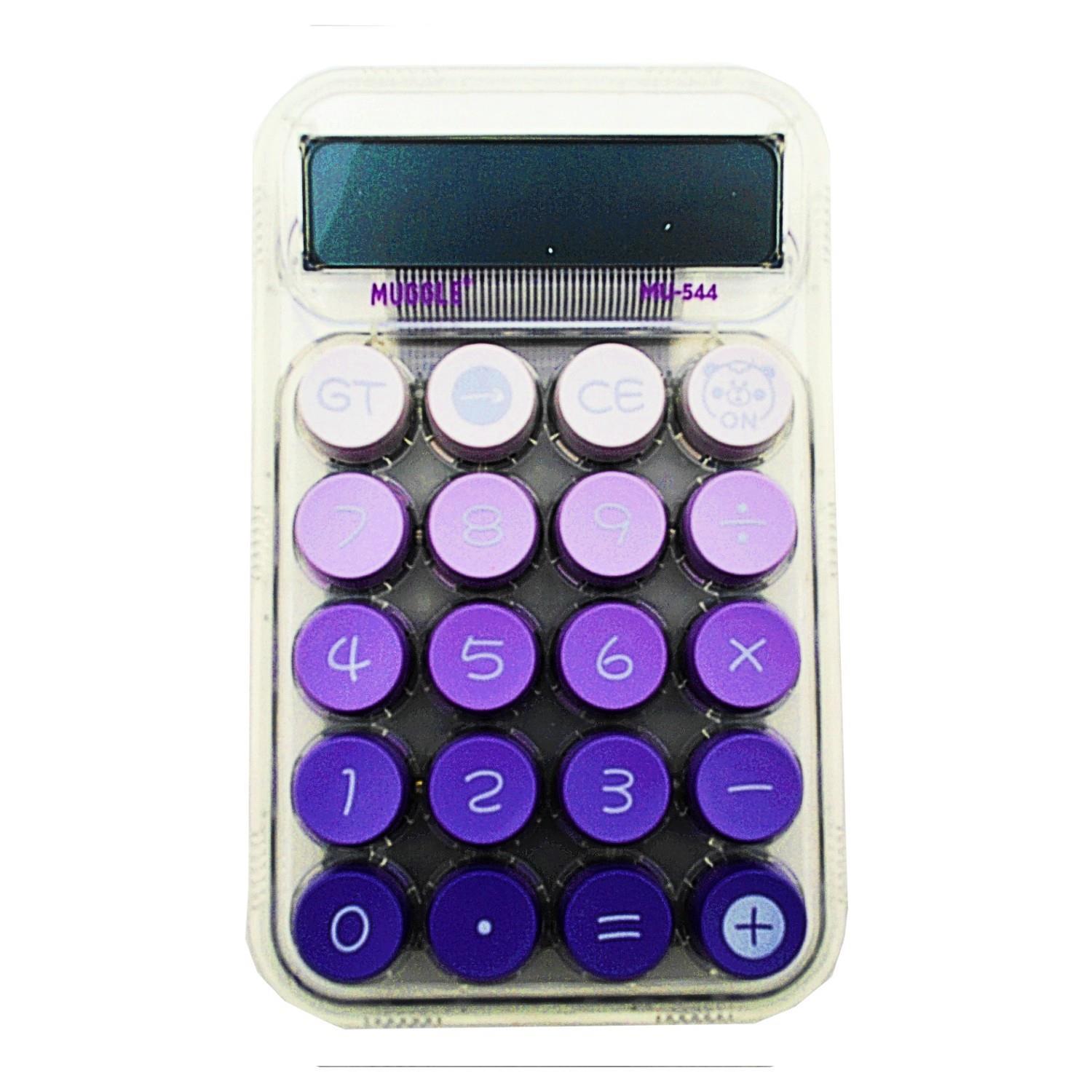 MuggleMuggle MU-544 Masaüstü 10 Haneli Pilli Hesap Makinesi Transparan Mor