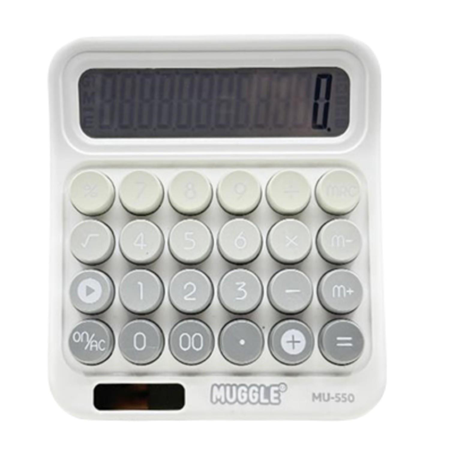 MuggleMuggle MU-550 Masaüstü 12 Haneli Pilli Hesap Makinesi Beyaz 