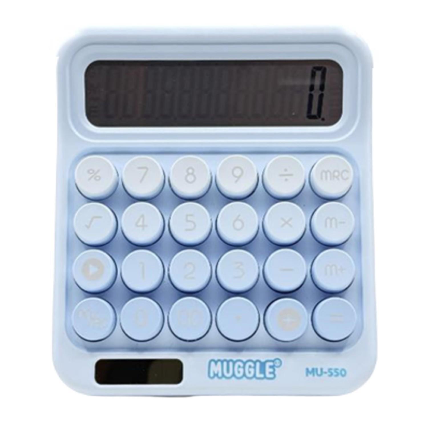 MuggleMuggle MU-550 Masaüstü 12 Haneli Pilli Hesap Makinesi Mavi