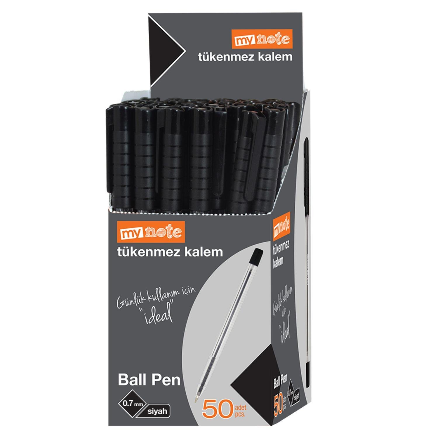 MynoteMynote Ball Pen Tükenmez Kalem 0.7 mm Siyah 50 li Kutu