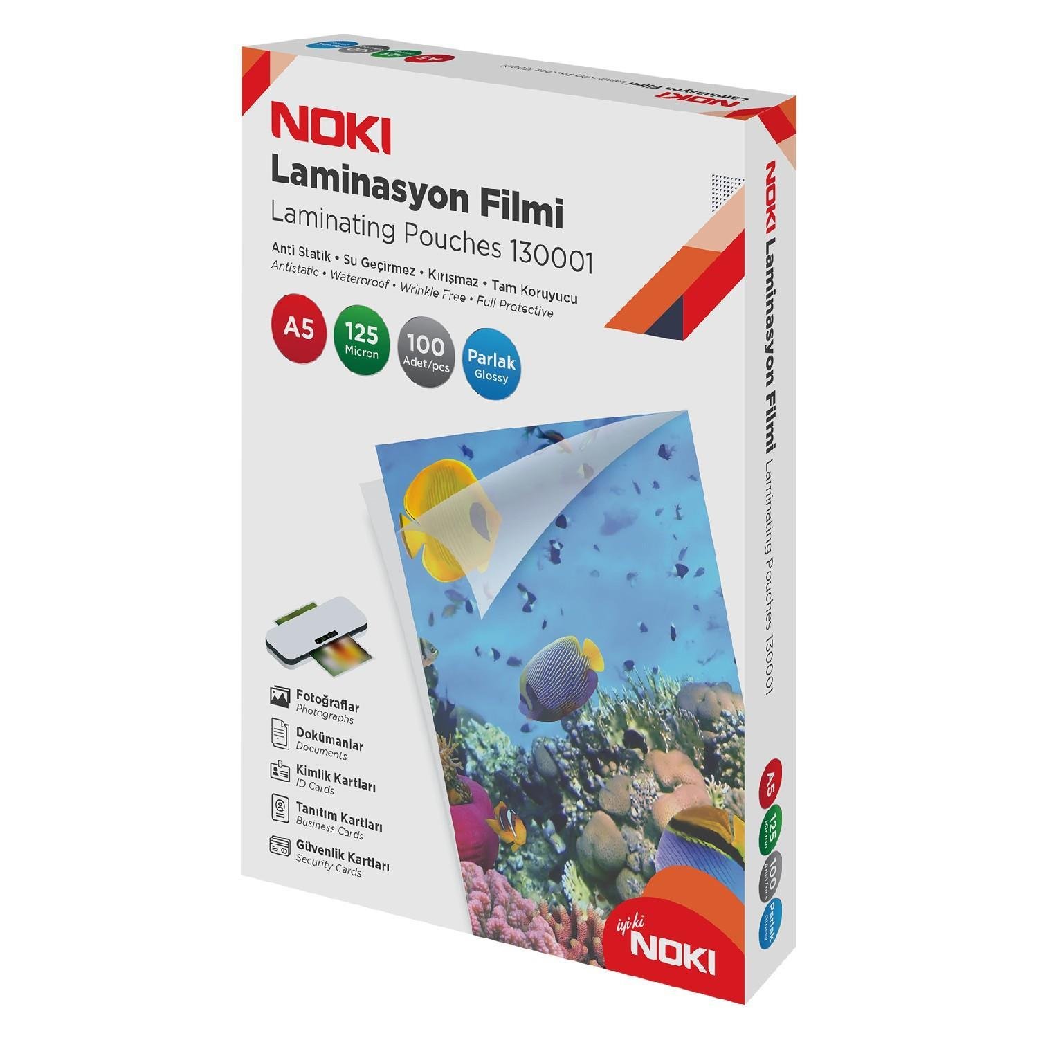 NokiNoki A5 Laminasyon Filmi 125 Mikron 100 Lü Paket 130001