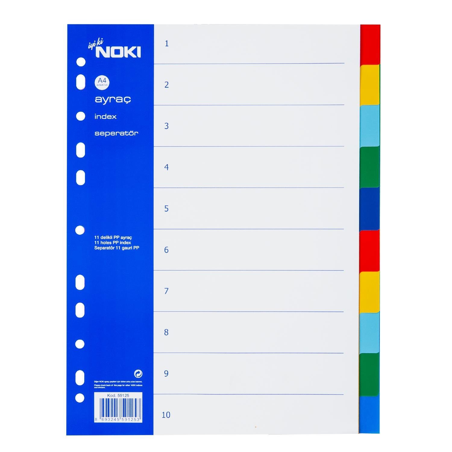 NokiNoki Ayraç (2x5) 10 Renk Seperatör (59125) 