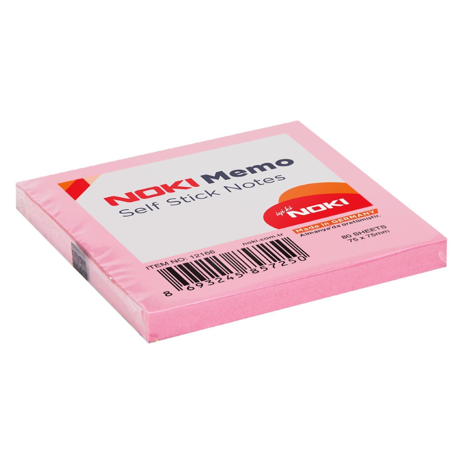 NokiNoki Memo 75x75 mm Yapışkanlı Not Kağıdı 80 Yaprak Açık Pembe 12166