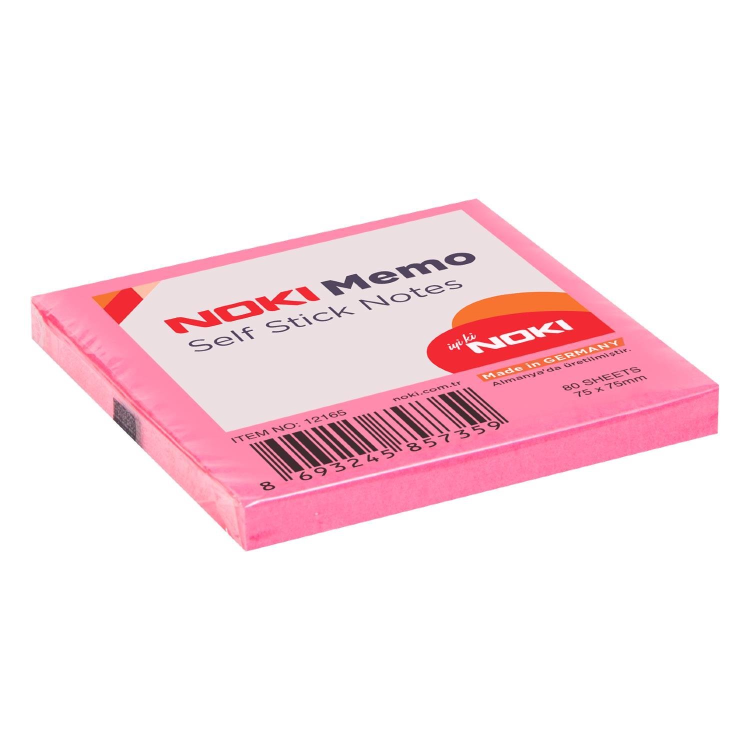 NokiNoki Memo 75x75 mm Yapışkanlı Not Kağıdı 80 Yaprak Koyu Pembe 12165