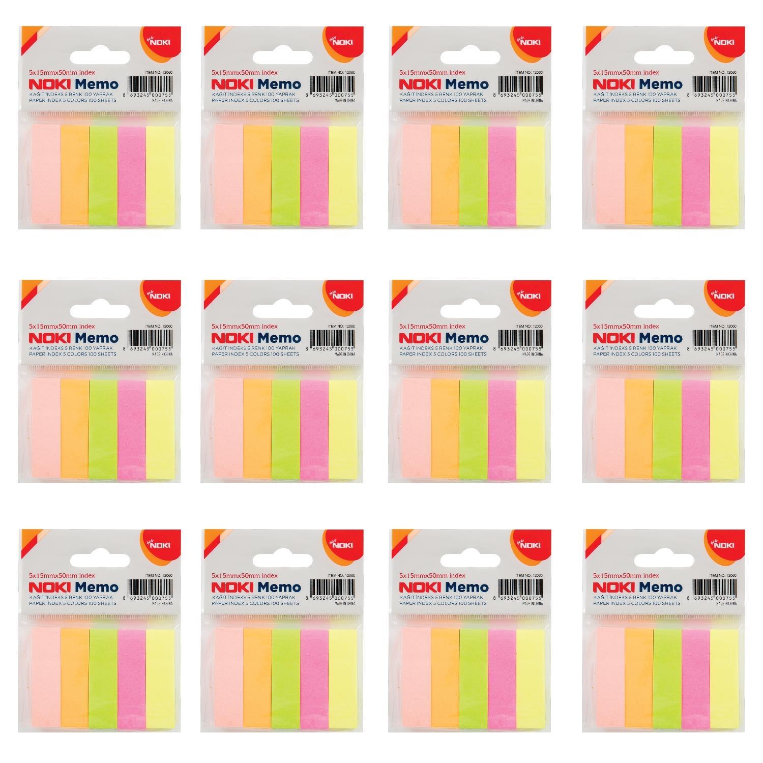 NokiNoki Memo Kağıt Film İndeks 5 Renk 100 Yaprak(12060) 12 Adet