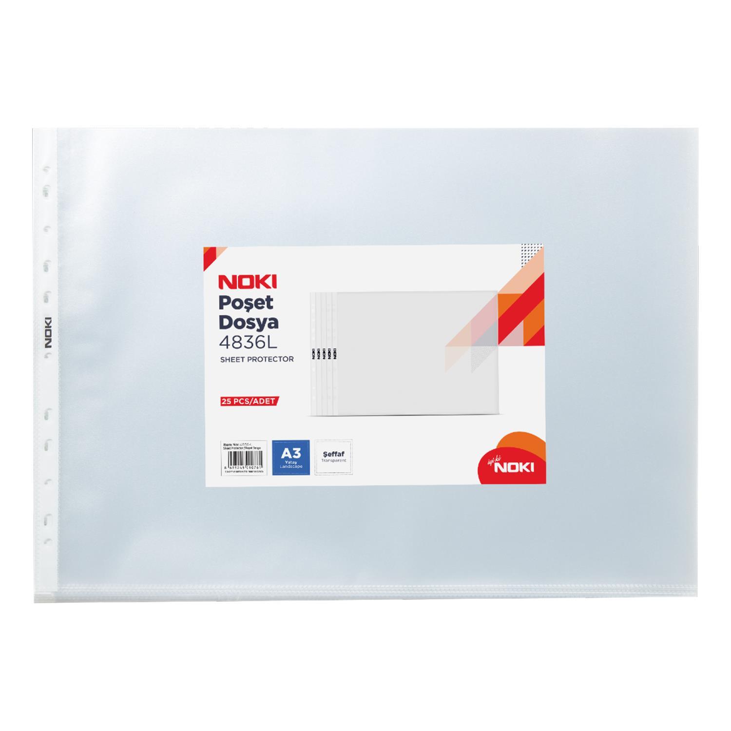Noki Poşet Dosya Yatay 25 Lİ A3 4836-LPoşet DosyalarNoki92,32