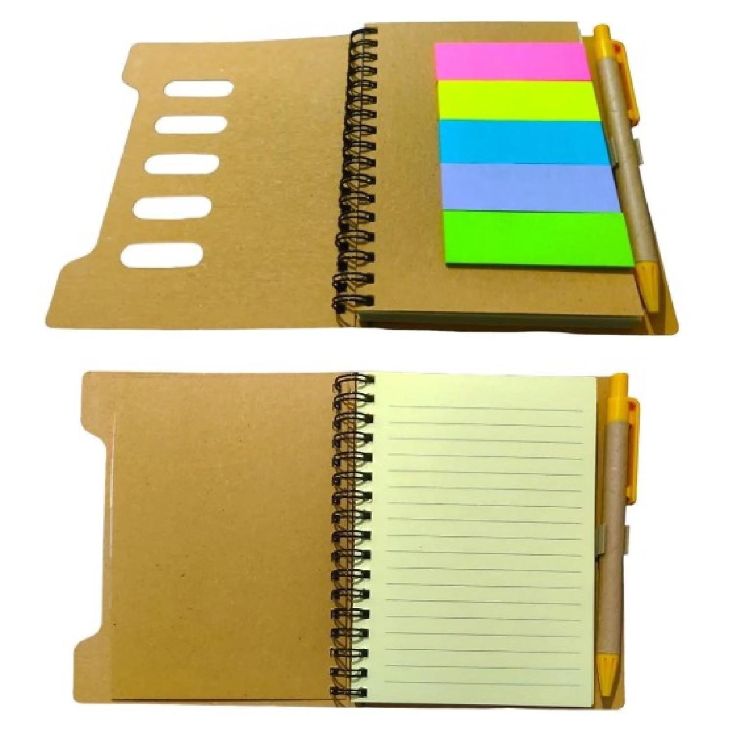 NOTYAZNot Yaz 14x10 80 Yaprak Tükenmez Kalem+5 Renk Kağıt Ayraç Bloknot Çizgili (FN-0509)
