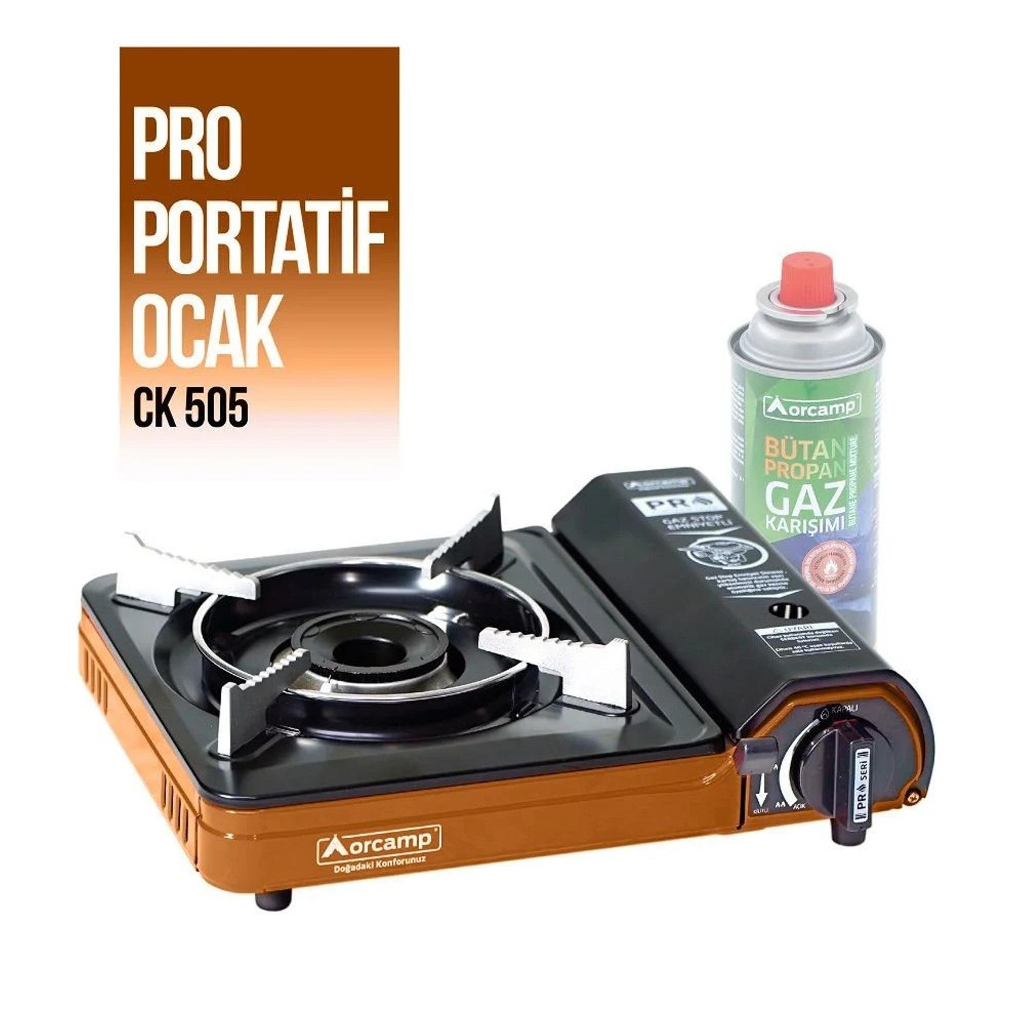 OrcampOrcamp Tekli Portatif Kamp Ocak Gaz Stop Emniyetli Taba CK 505 GKH
