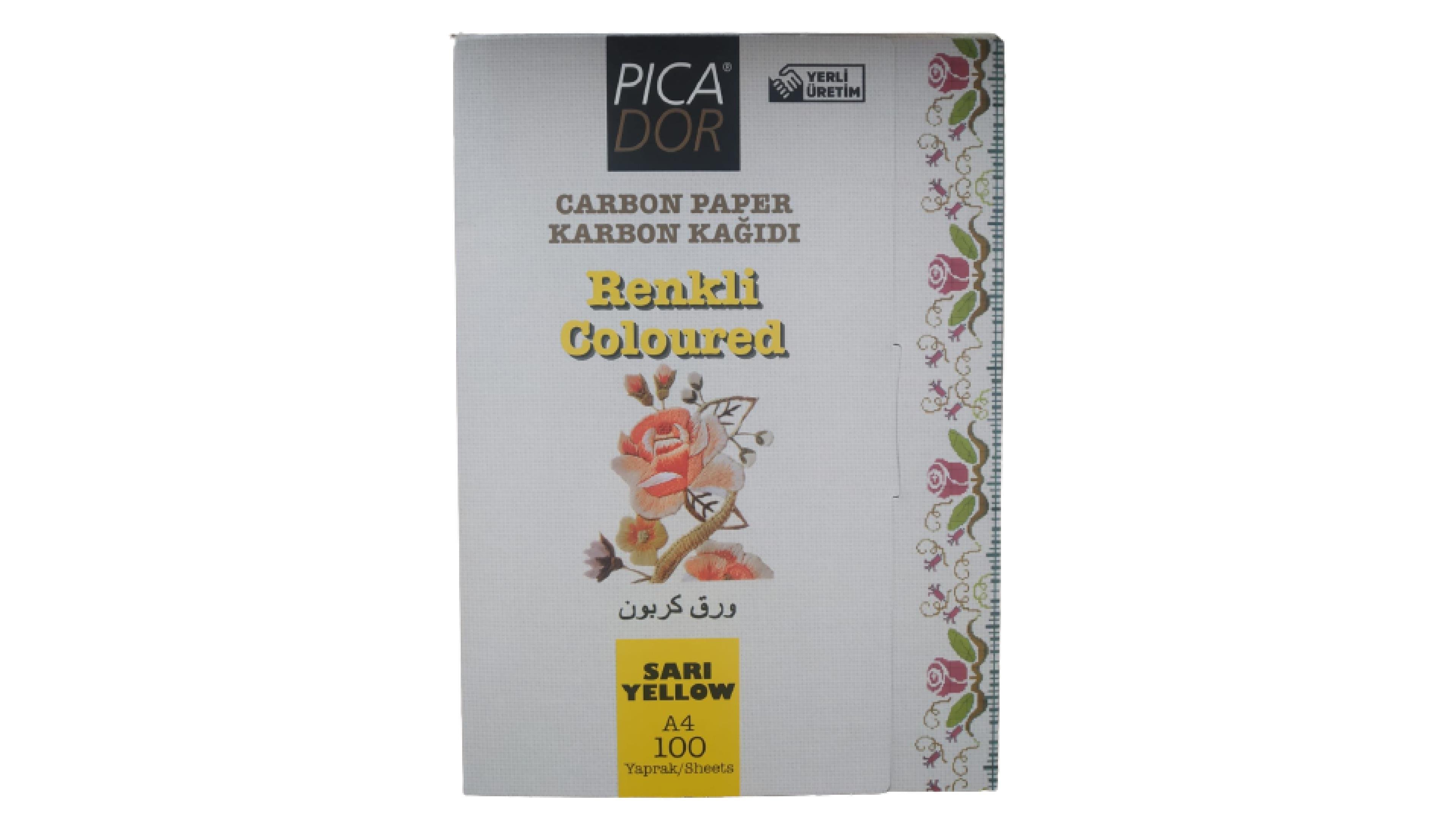 PicadorPicador Karbon Kağıdı Sırtlı A4 Sarı 100 lü