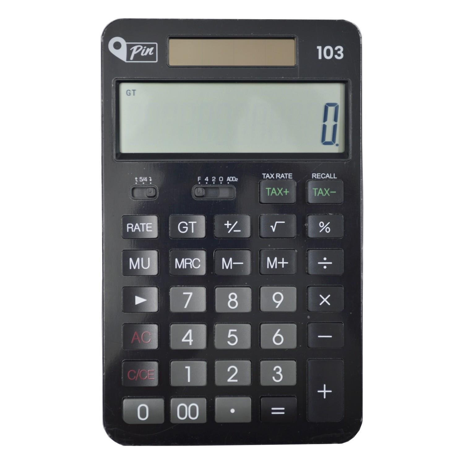 PinPin 103 12 Hane Siyah Masüstü Hesap Makinesi GKE