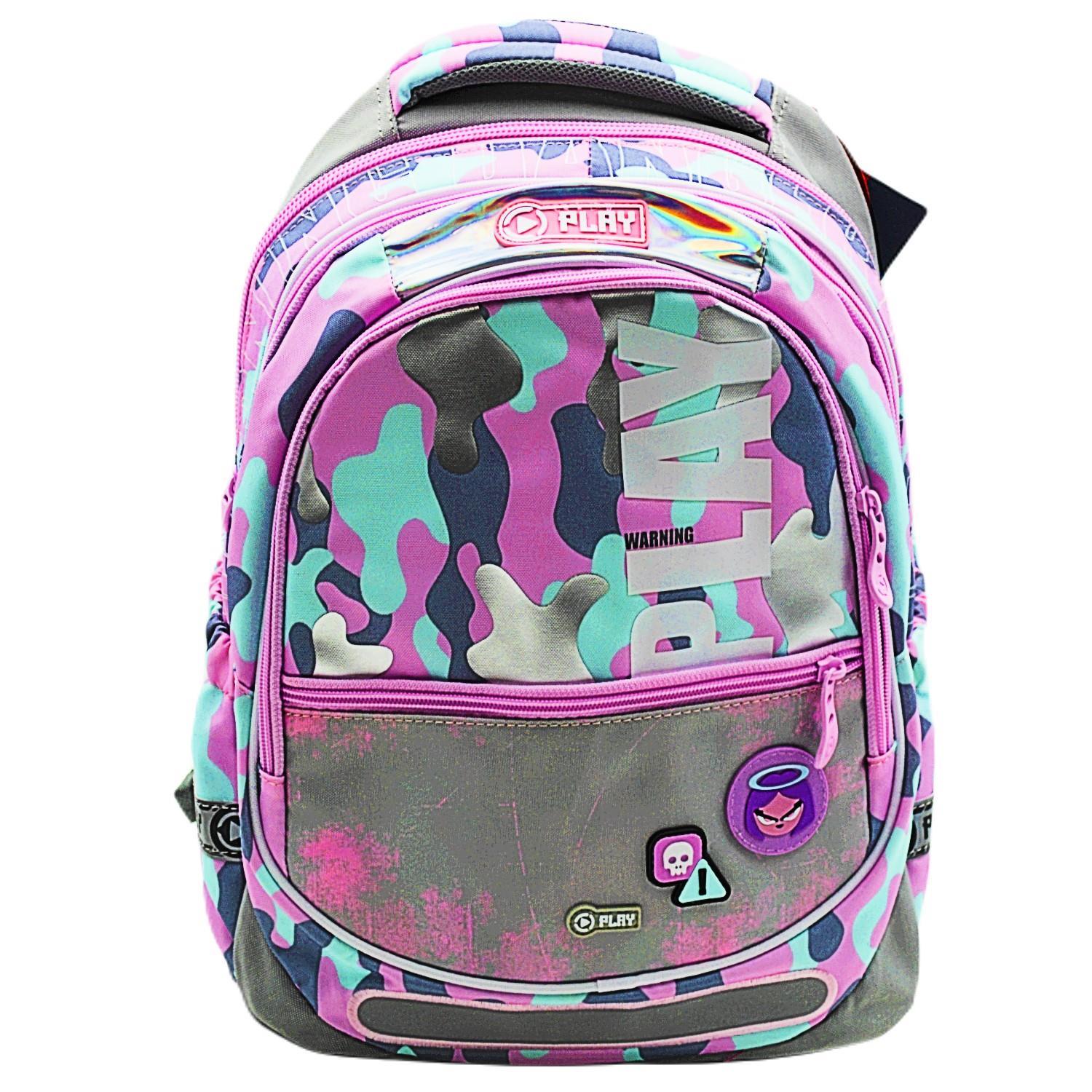 PlayPlay Maxx Military Girl 4 Bölmeli Okul Sırt Çantası Pembe (161637)