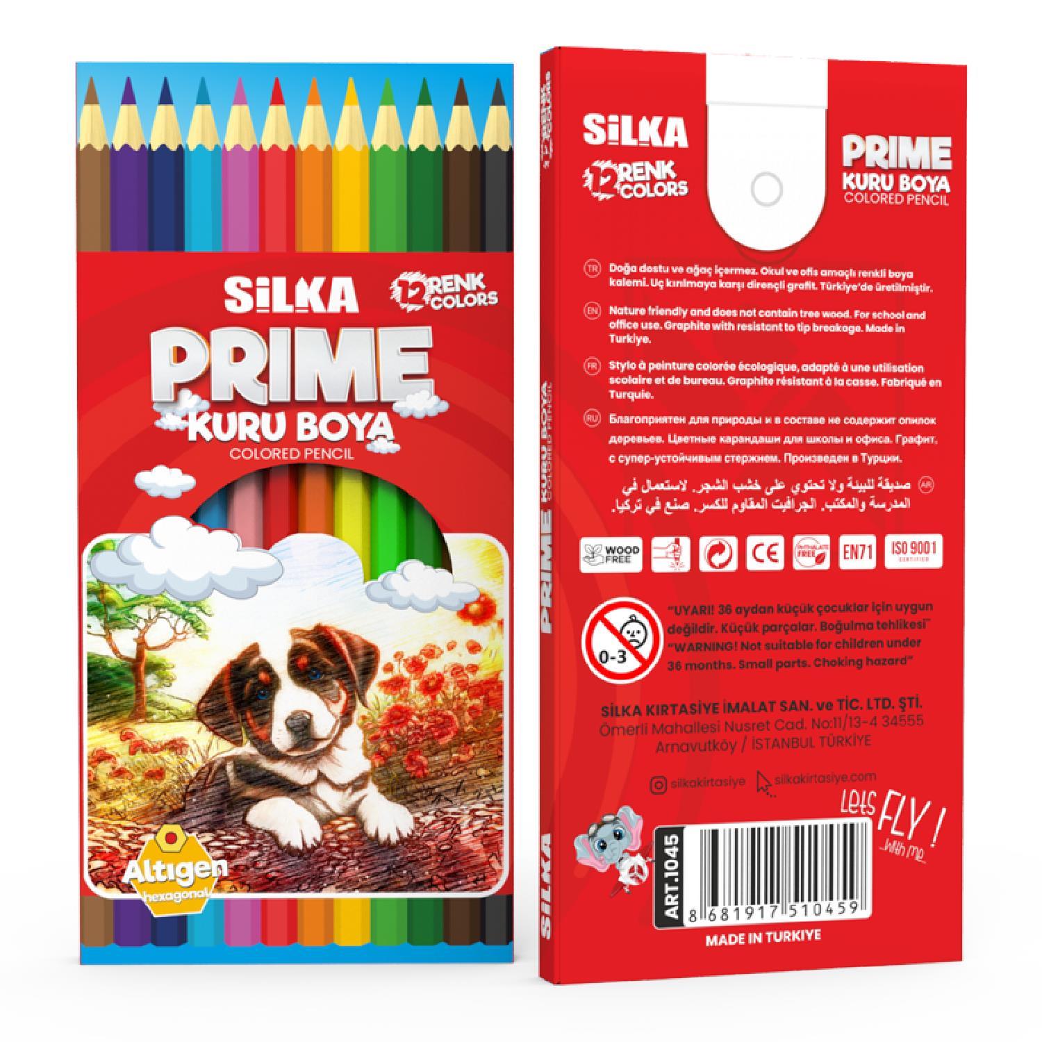 SİLKASilka Prime 12'li Tam Boy Kuru Boya Kalemi (ART.1045)