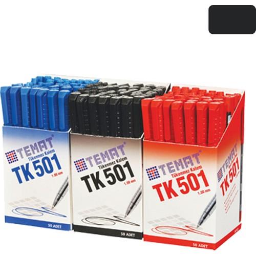 TEMATTemat TK-501 Siyah Tükenmez Kalem 1.0 Mm 50 li Paket