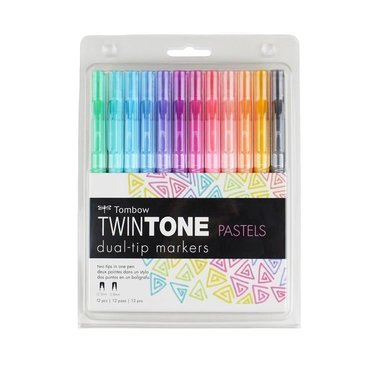 TombowTombow TwinTone Çift Taraflı Markör 12 Li-Pastel Renkler 