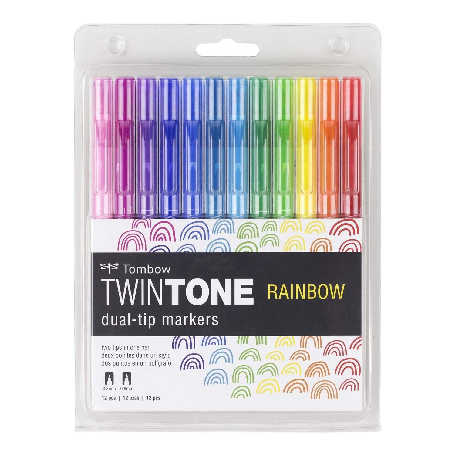 TombowTombow TwinTone Çift Uçlu Markör Kalem 12 Renk Rainbow (61526)