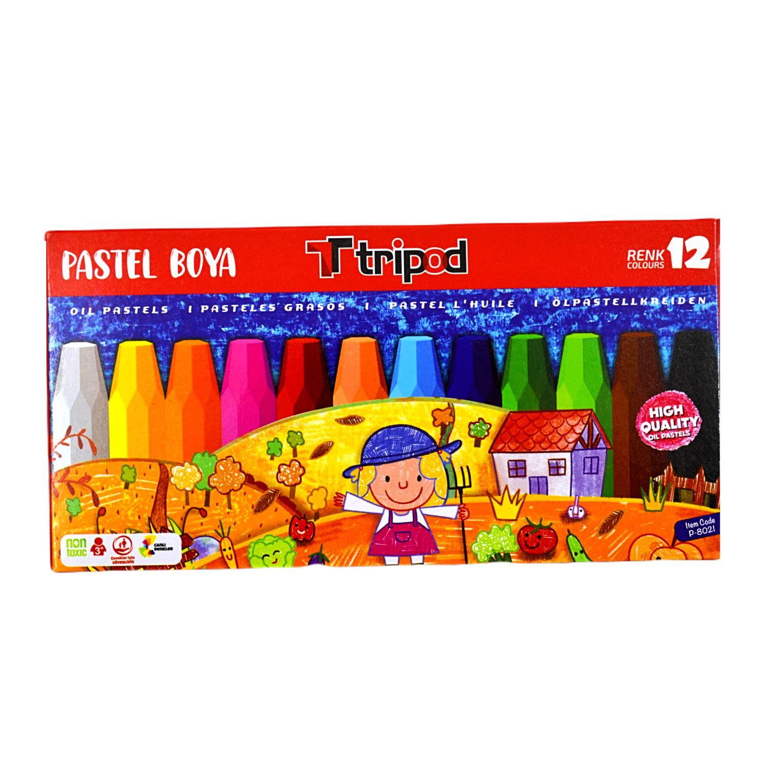 TripodTripod 12 Renk Pastel Boya P-8021