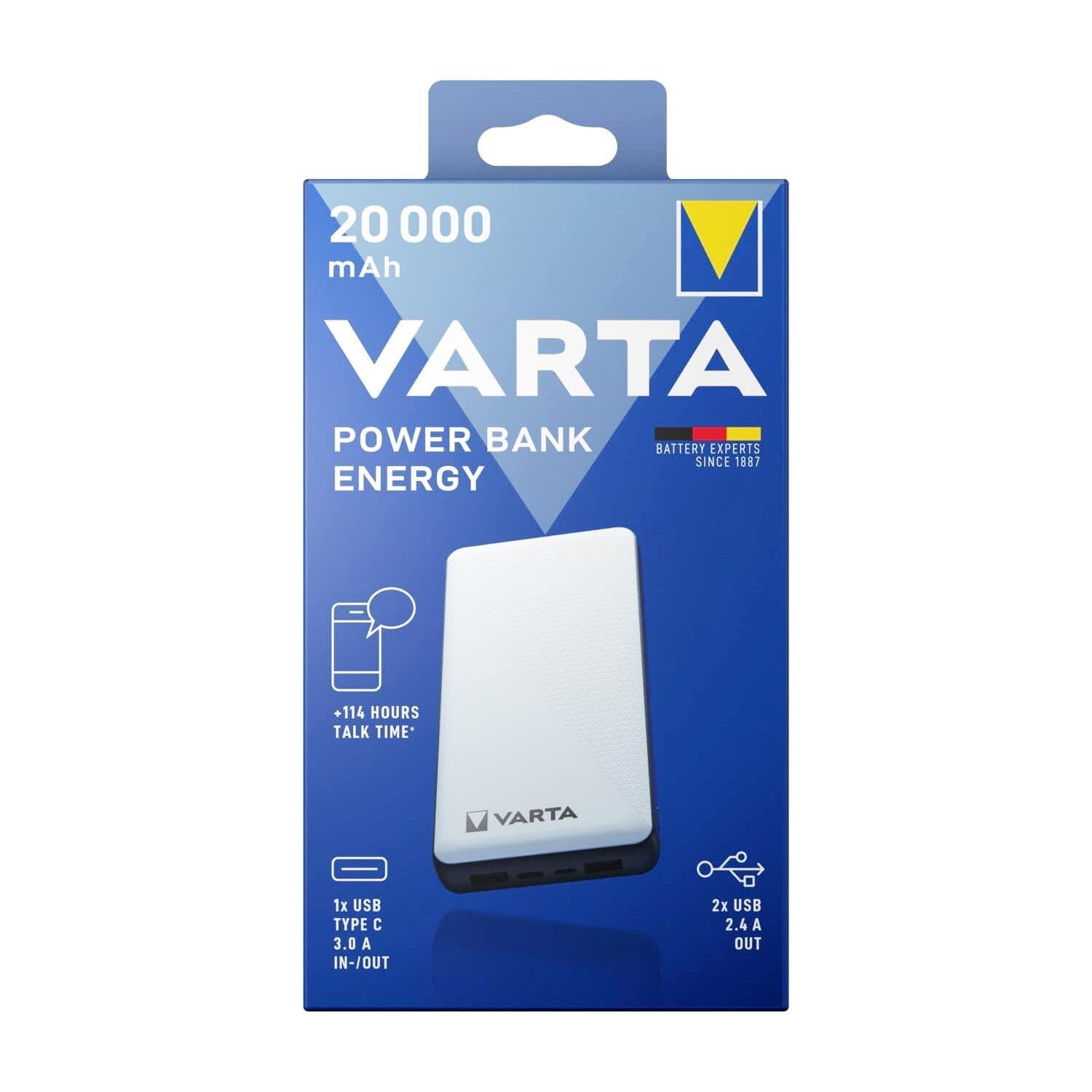 VartaVarta Power Bank Energy 20000 mAh Taşınabilir Şarj Cihazı
