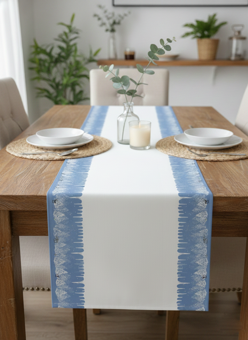 Kış Masalı Pamuklu Masa Runner 0046– 50x150 cmMarkaev