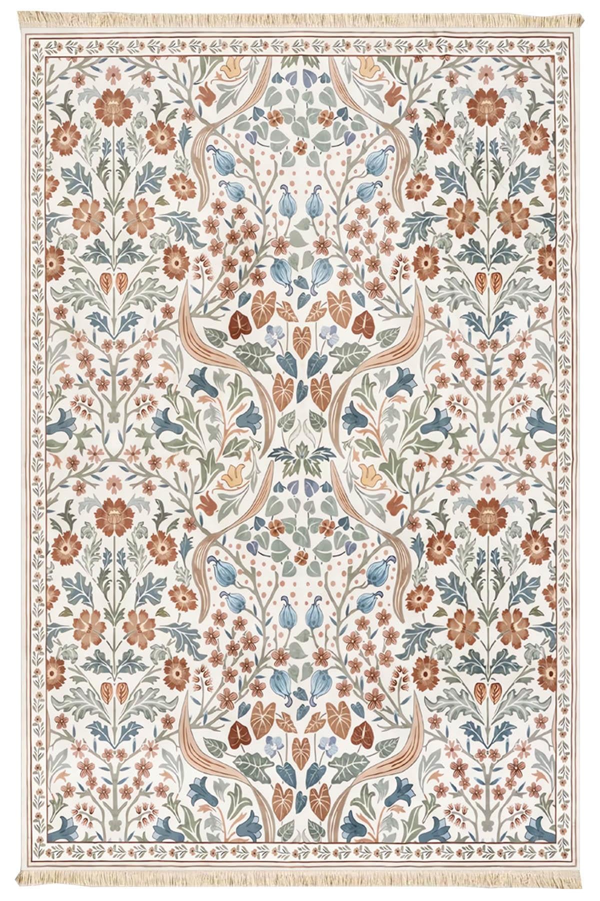 Leaf Baskılı Dokuma Taban Halı 244 YNGMarkaev