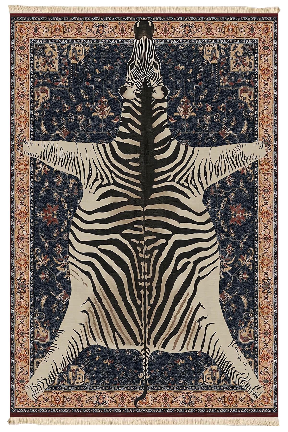 Zebra Baskılı Dokuma Taban Halı 132 YNGMarkaev