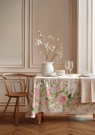 Bahar Gülleri Pamuk Masa Örtüsü MSAORT0065
