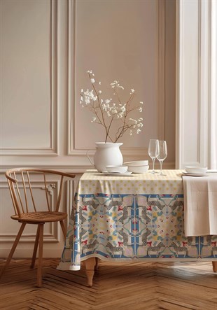 Çağdaş Afrika Pamuk Masa Örtüsü MSAORT0060