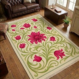 Fuşya Bahçe Dokuma Taban Halı 615 YNGMarkaev