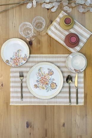 Hardal Stripe Amerikan Servis Dantelli SuplaMarkaev