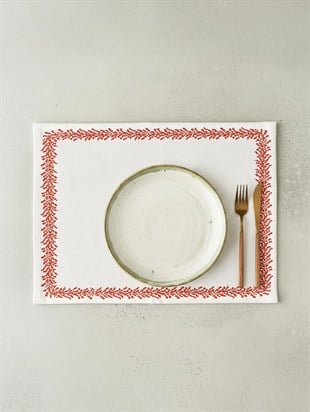 Kokina Şeridi Pamuklu 6lı Amerikan Servis Takımı