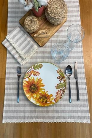 Stripe Runner Dantel Masa ÖrtüsüMarkaev