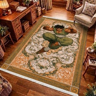 Vintage Anime Dokuma Taban Halı 620 YNGMarkaev