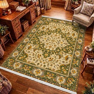 Vintage Beige Dokuma Taban Halı 619 YNGMarkaev