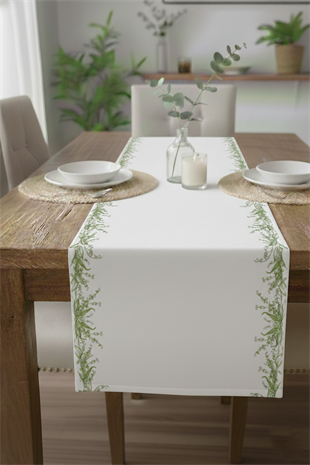 Viyana Bordür Pamuklu Masa Runner 0085– 50x150 cm