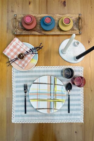 Yeşil Stripe Amerikan Servis Dantelli SupraMarkaev