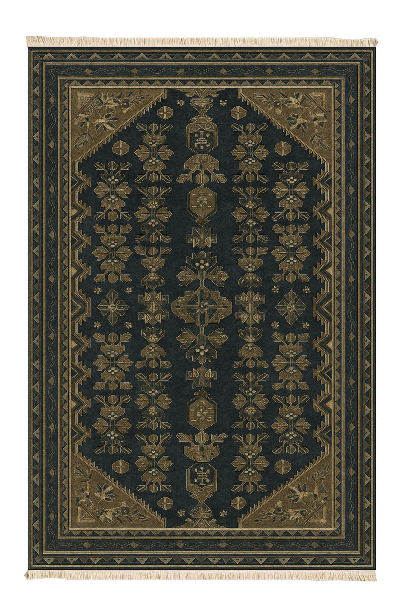 Antrasit Motif Dokuma Taban Halı 526 YNGMarkaev