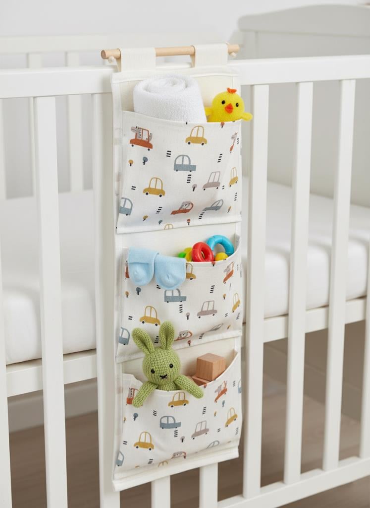 Araba Desenli Askılı Üçlü Organizer 55x20Markaev