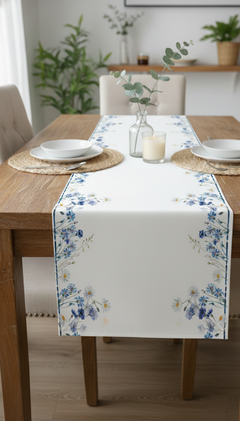 Bahar Sofrası Pamuklu Masa Runner 0047– 50x150 cmMarkaev