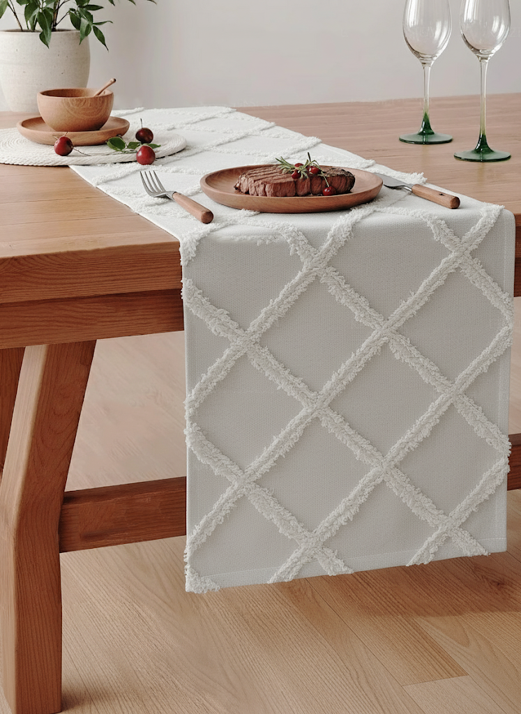 Baklava Püskül Detaylı Runner 50x140Markaev